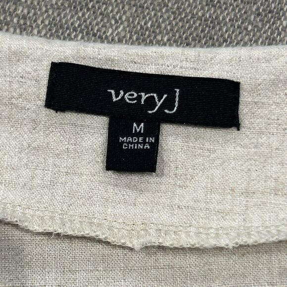 Very J Tunic Top Women Medium Embroidered Linen Blend Shirt Boho Blouse Festival - Picture 2 of 7